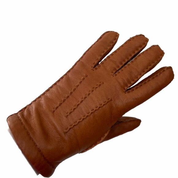 Leather Gloves Vintage Aris Women's Brown Soft Driving size Small